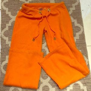 Tory Burch sz sm orange sweat pants w/ gold accent
